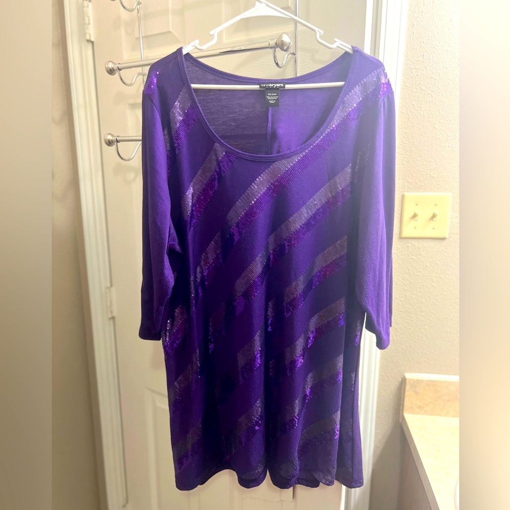 Lane Bryant 22/24 beautiful purple blouse